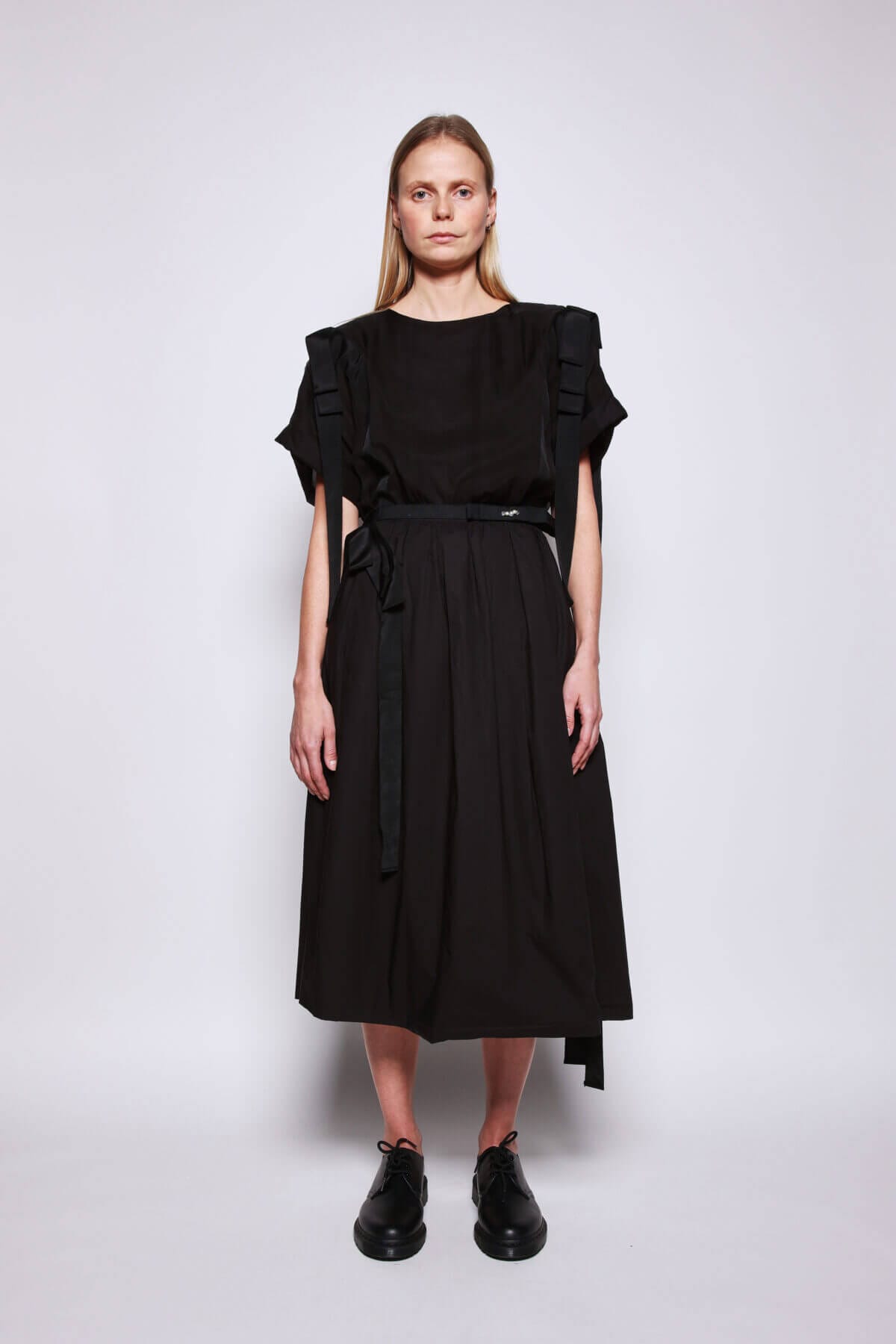 Cotton Skirt with Pleats & Beading Trim Detail