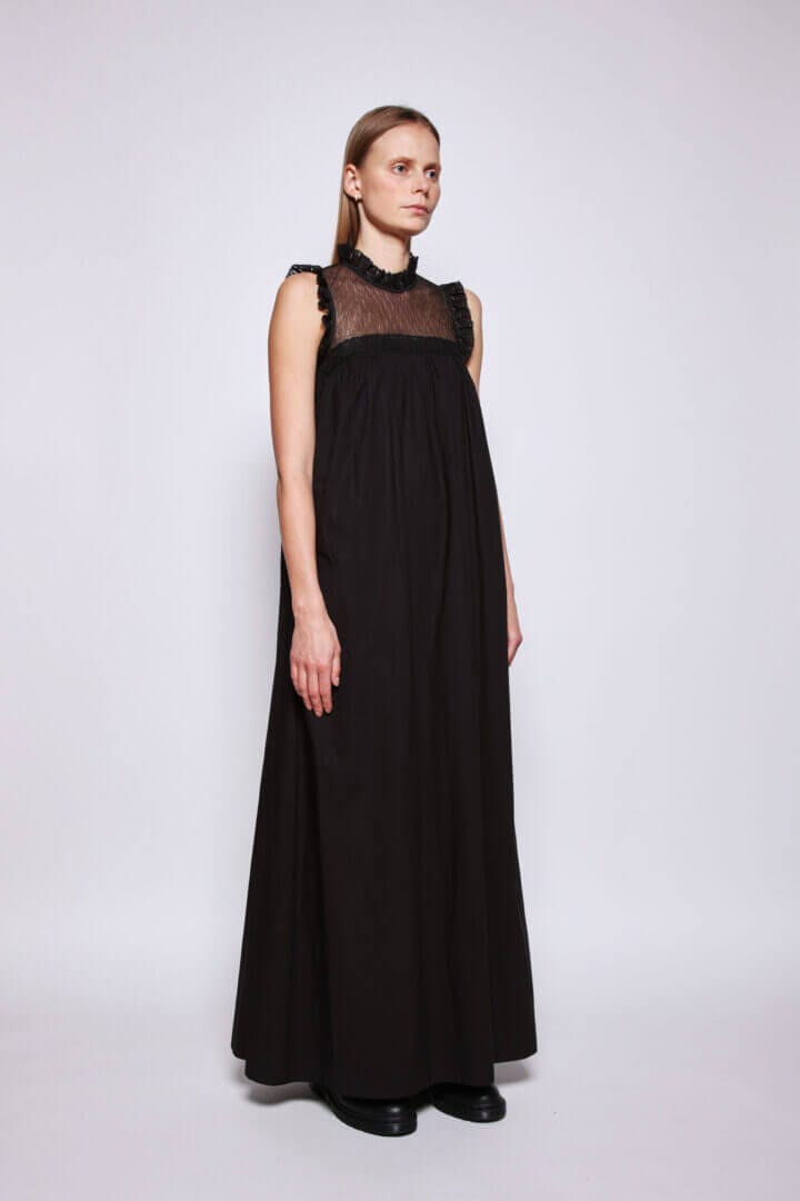 Cotton Dress with Lace Detail - Image 2