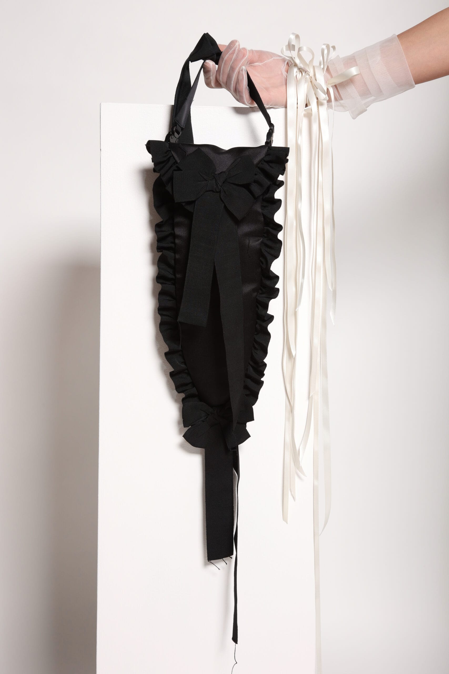 Satin Baguette Bag with Trim Detail - Image 2