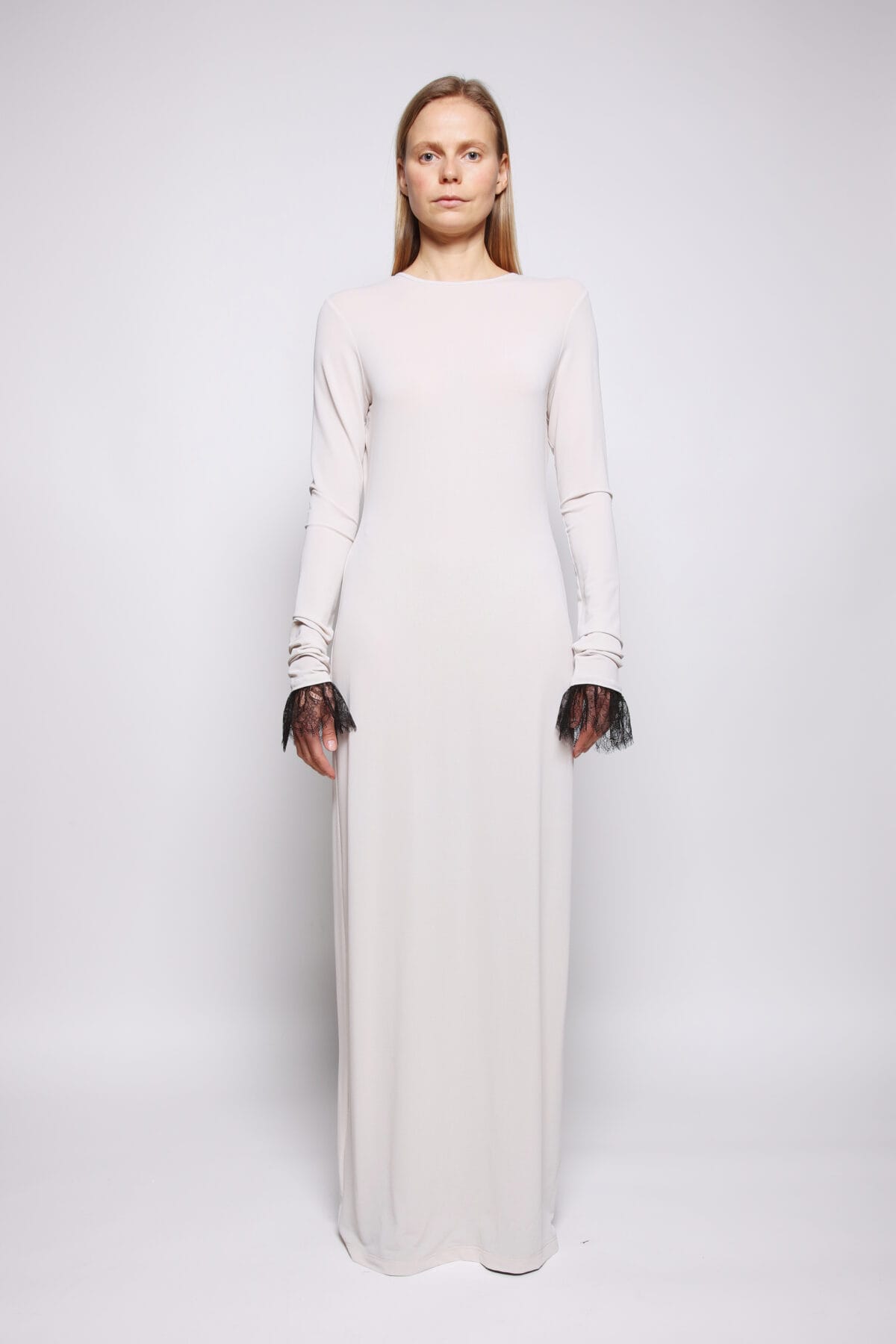 Maxi Knit Dress With Lace Detail