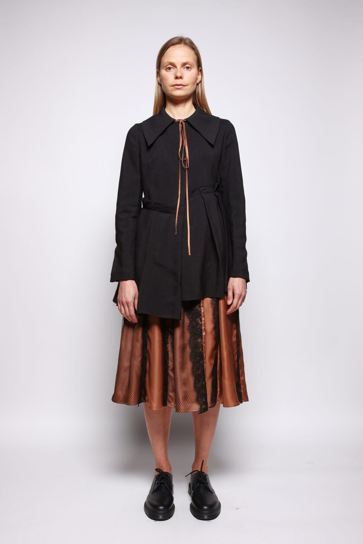 Structured Blazer With Bottom Pleat Detail