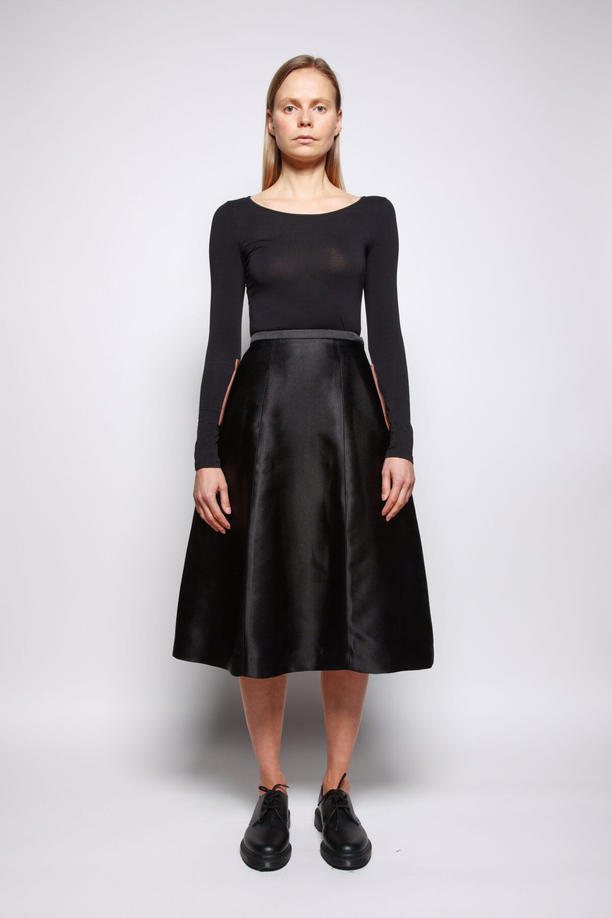 Structured Skirt with Printed Pocket Detail