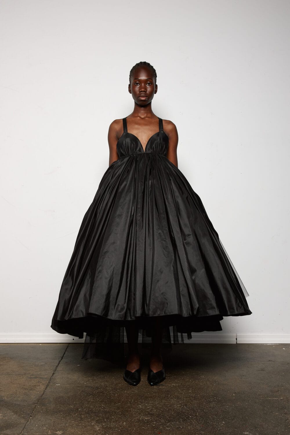 Corrin Pleated Parachute Dress w/ Trimmings