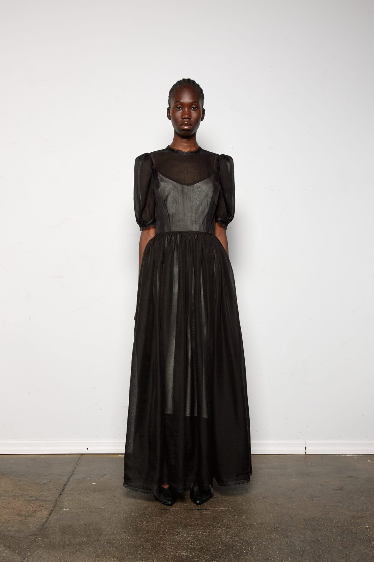 Ara Chiffon Maxi Dress w/ Trimmings