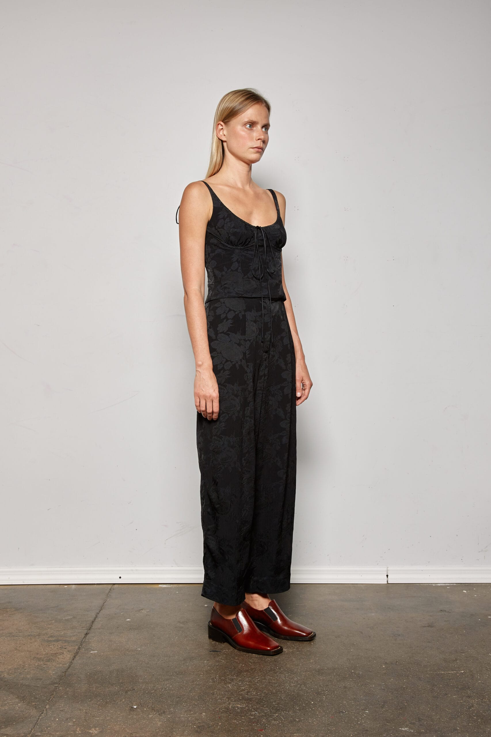 Straight Leg Floral Jacquard Pant - Image 2