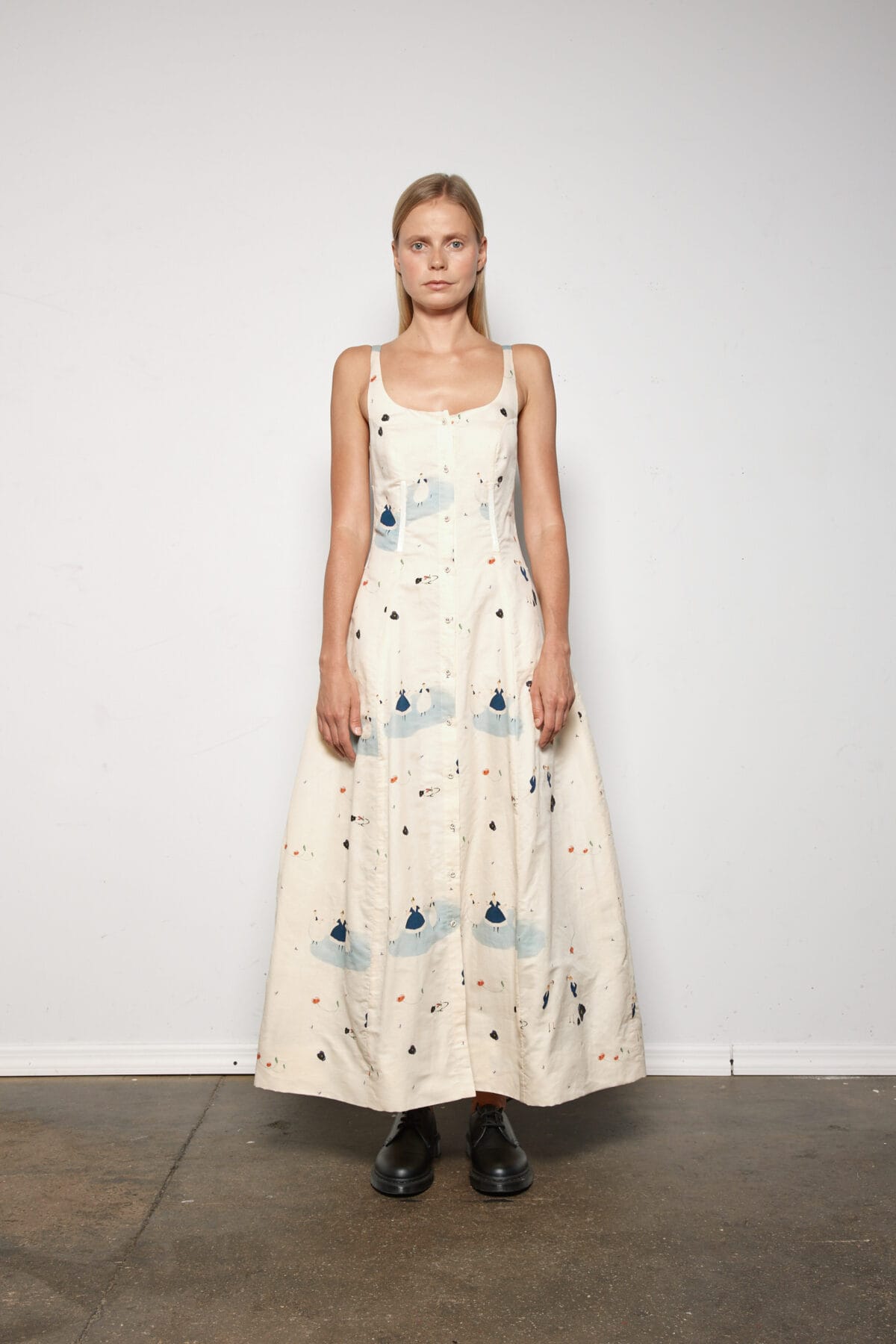 Victoria Paneled Silk Print Dress