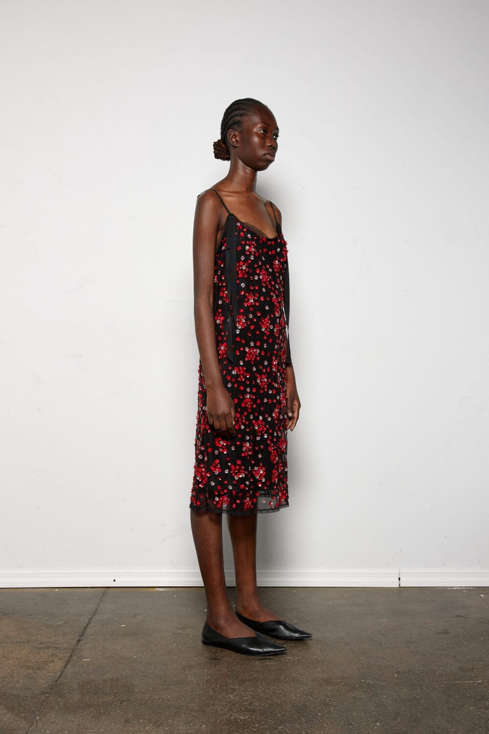 Arden Beaded Floral Dress w/ Trim Detail - Image 2