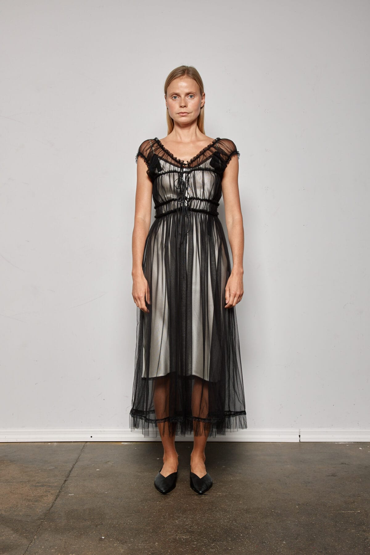 Sabine Maxi Black Dress w/ Detail