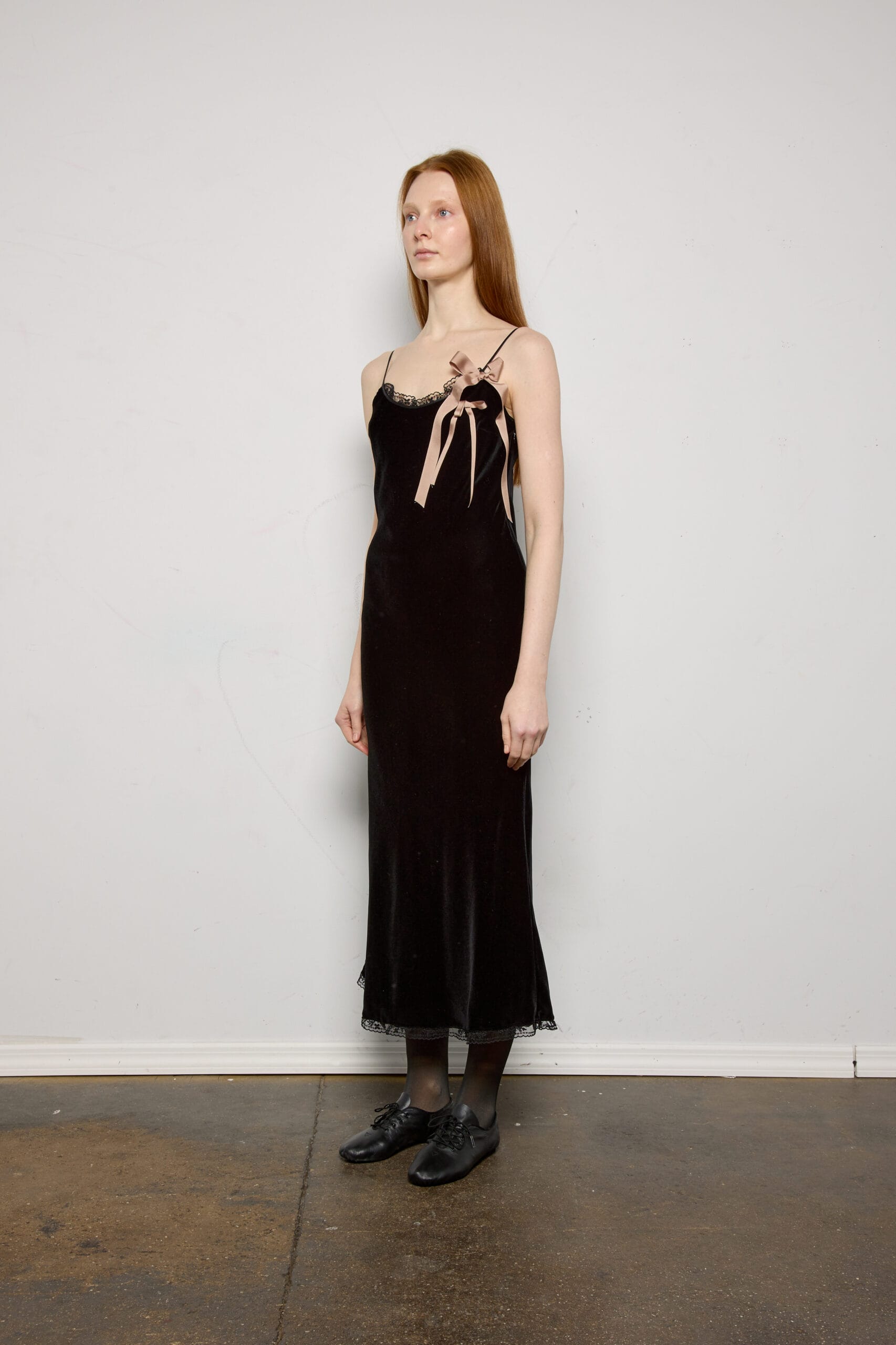Velvet Midi Slip w/ Bow Detail - Image 2