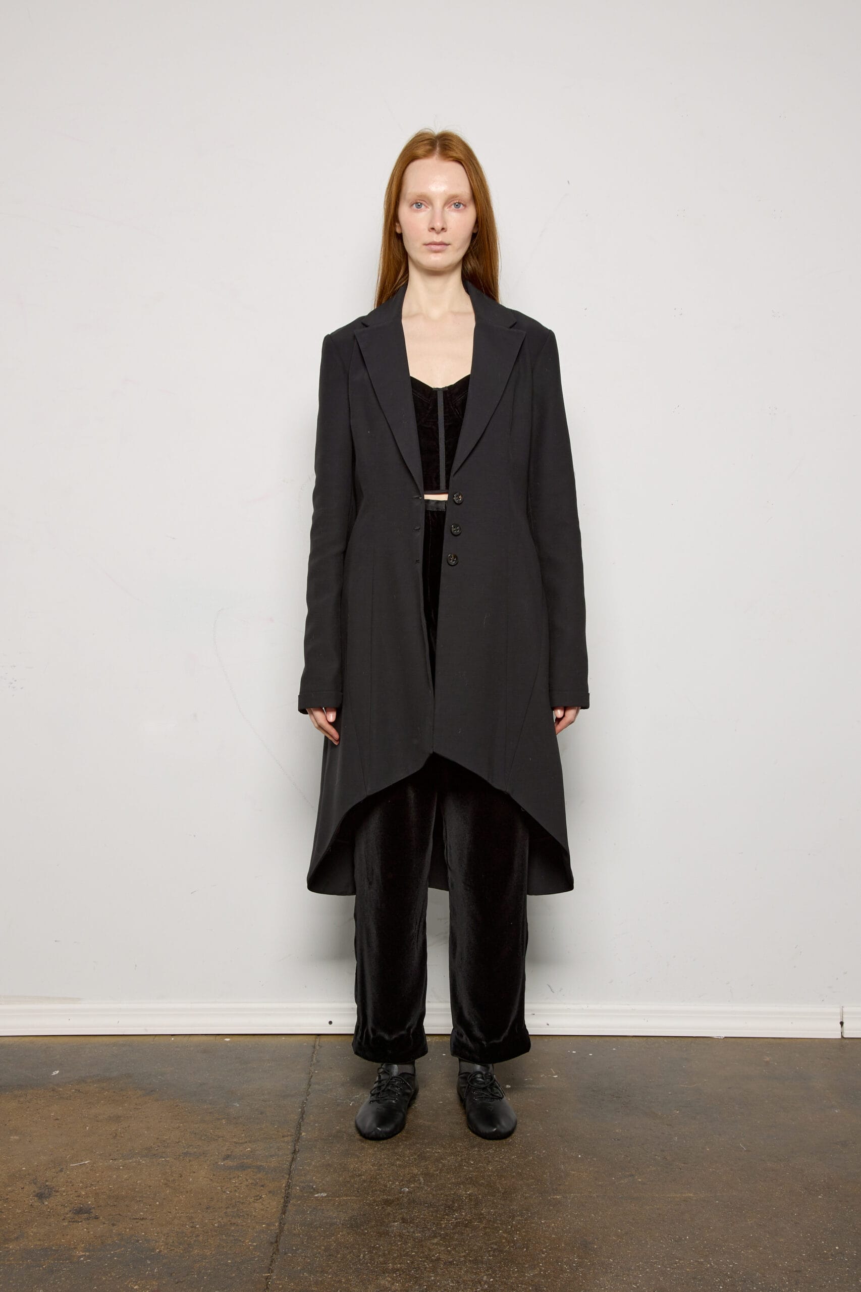 Black Twill Sculpted Tail Coat