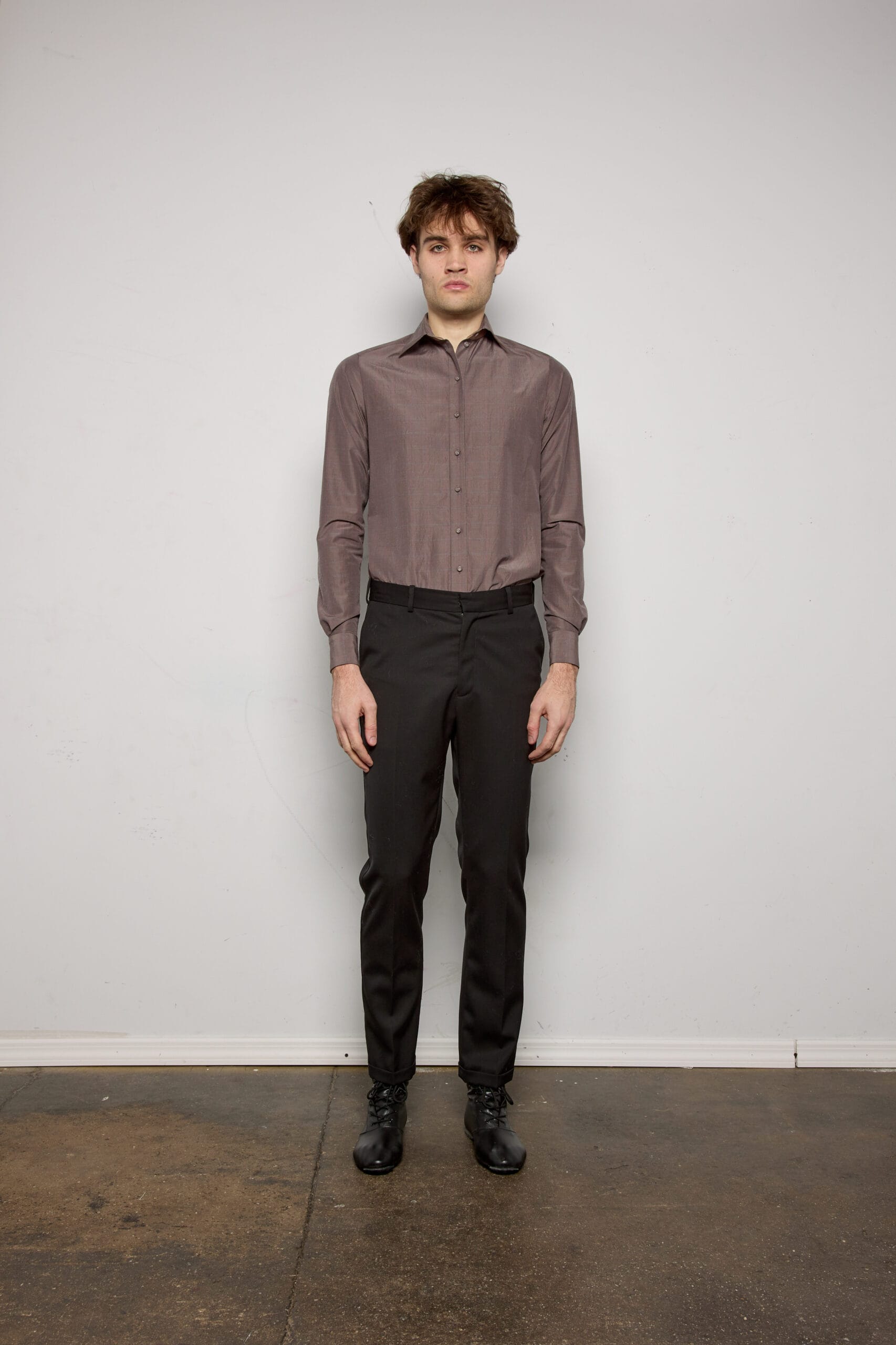 Men's Black Twill Slim Cigarette Trouser