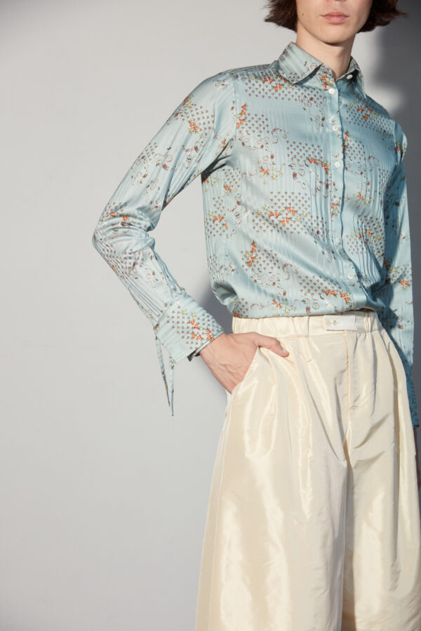 Cream Taffeta Oversized Pant (Mens/Unisex) - Image 2