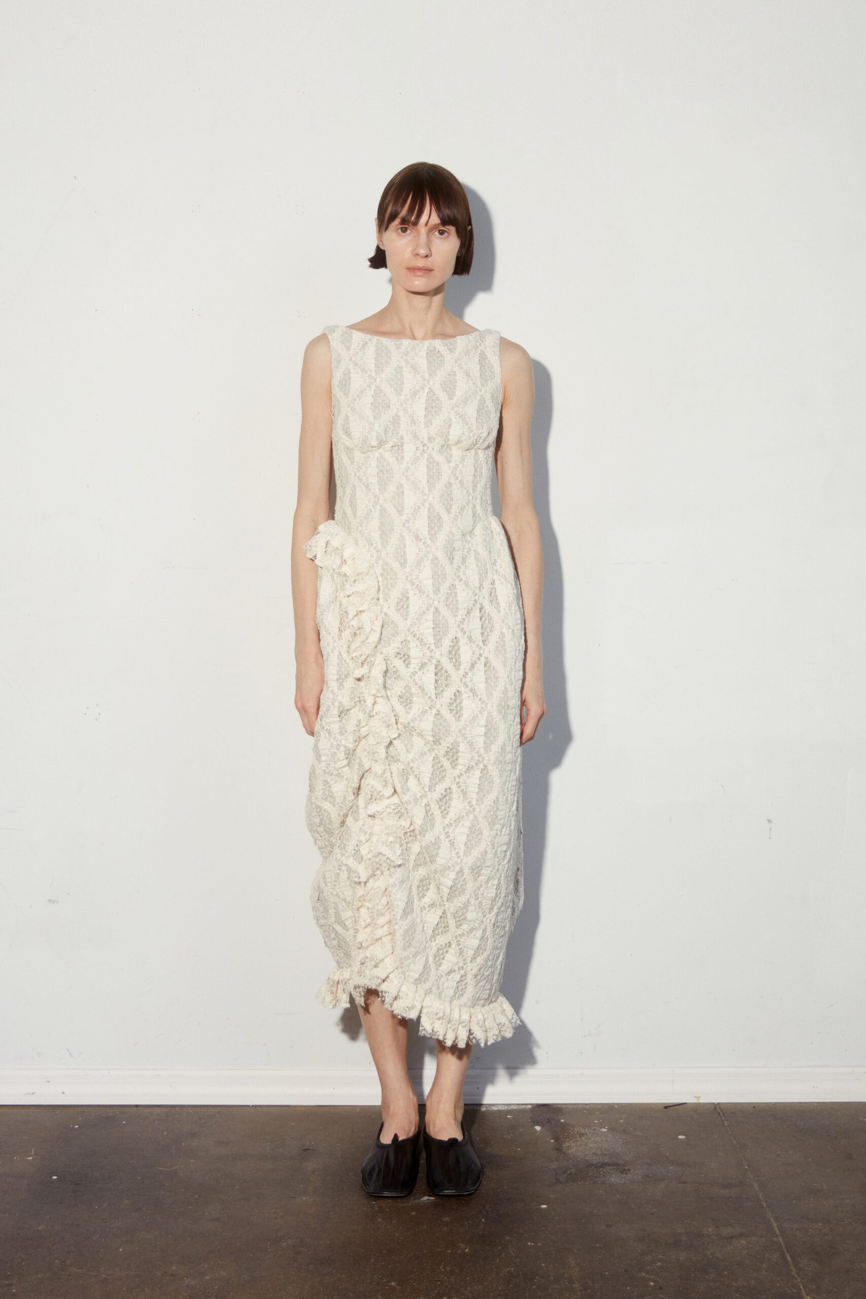 Cream lace overlay dress hotsell