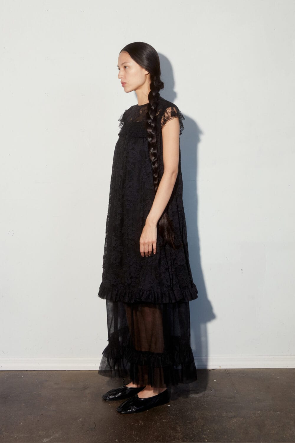 Floral Lace & Tulle Tier Mixed Media Dress - Image 2