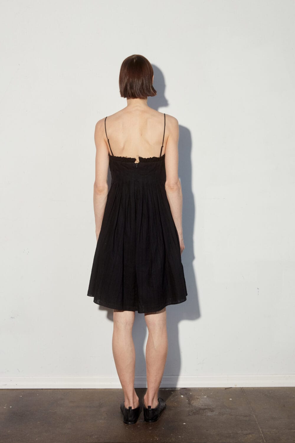 Weave Cotton Pleated Corset Dress - Image 3