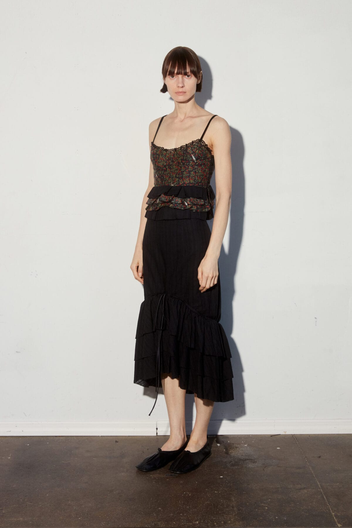 Pleat Detail Print Top