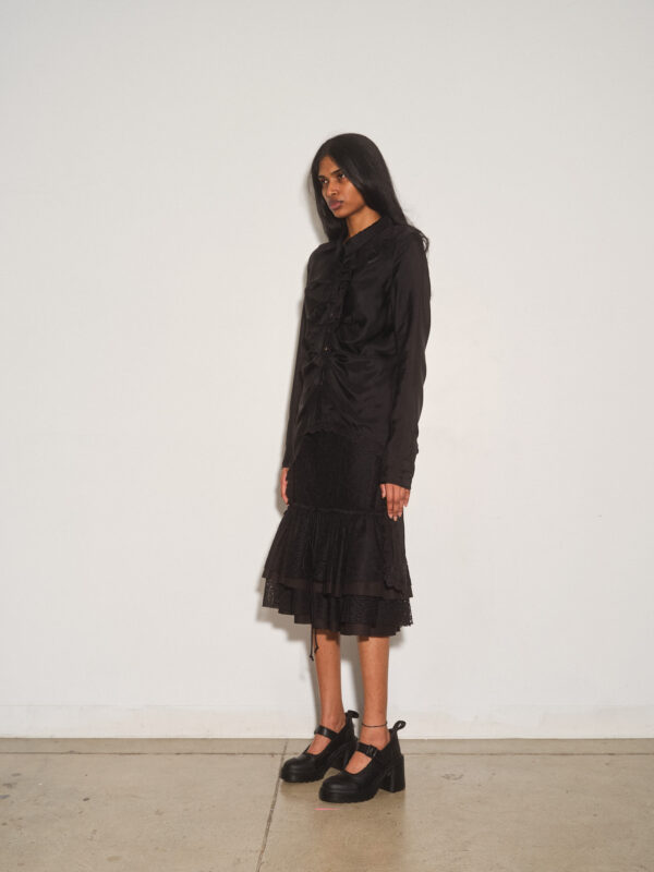 Variated Pleat Blouse w/ Trim Detail - Image 2