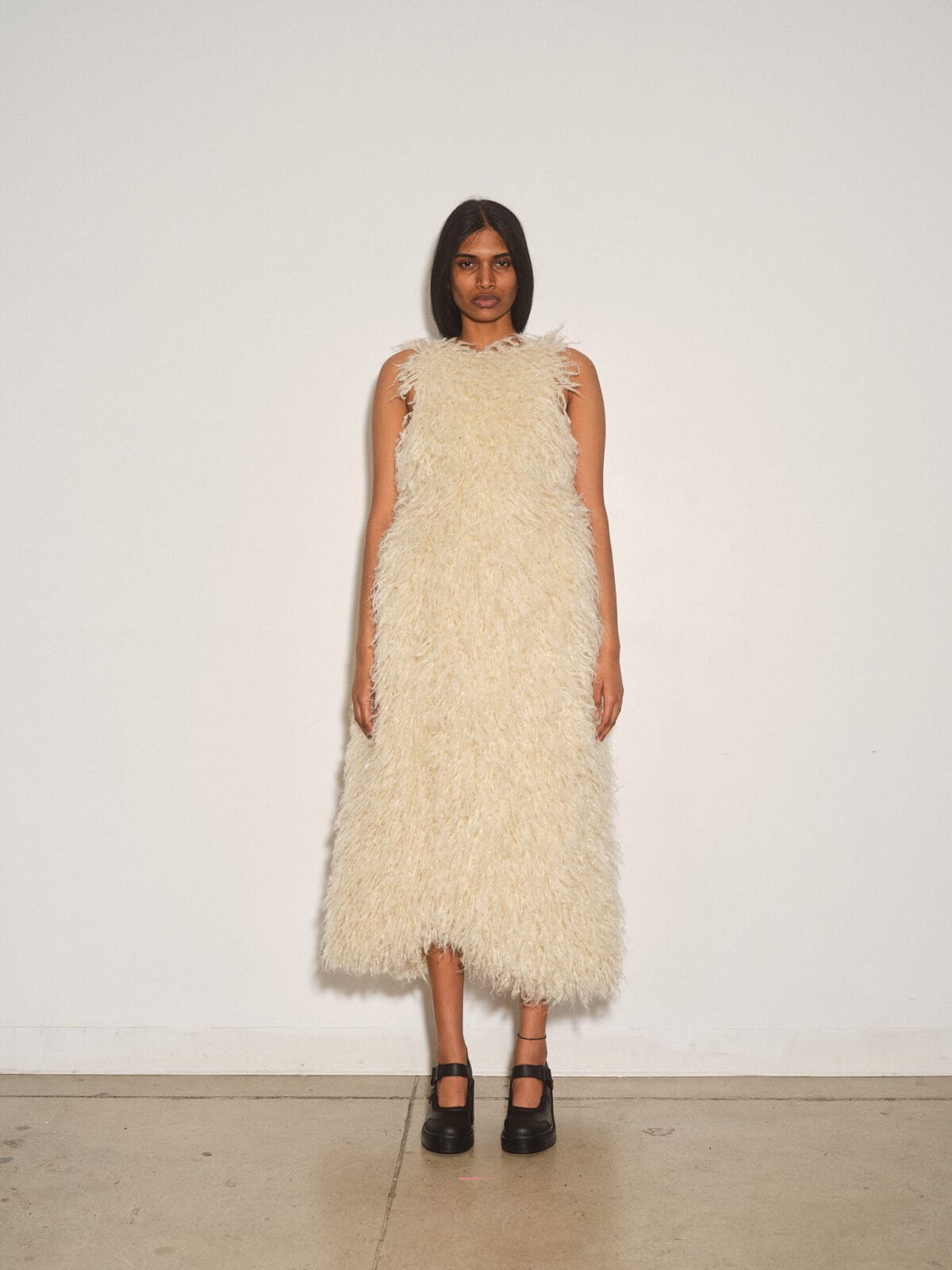 Yarn Fur Sculpted Dress