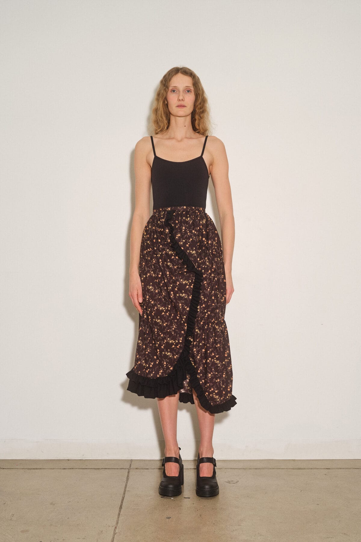 Liberty Print Shifted Drape Skirt