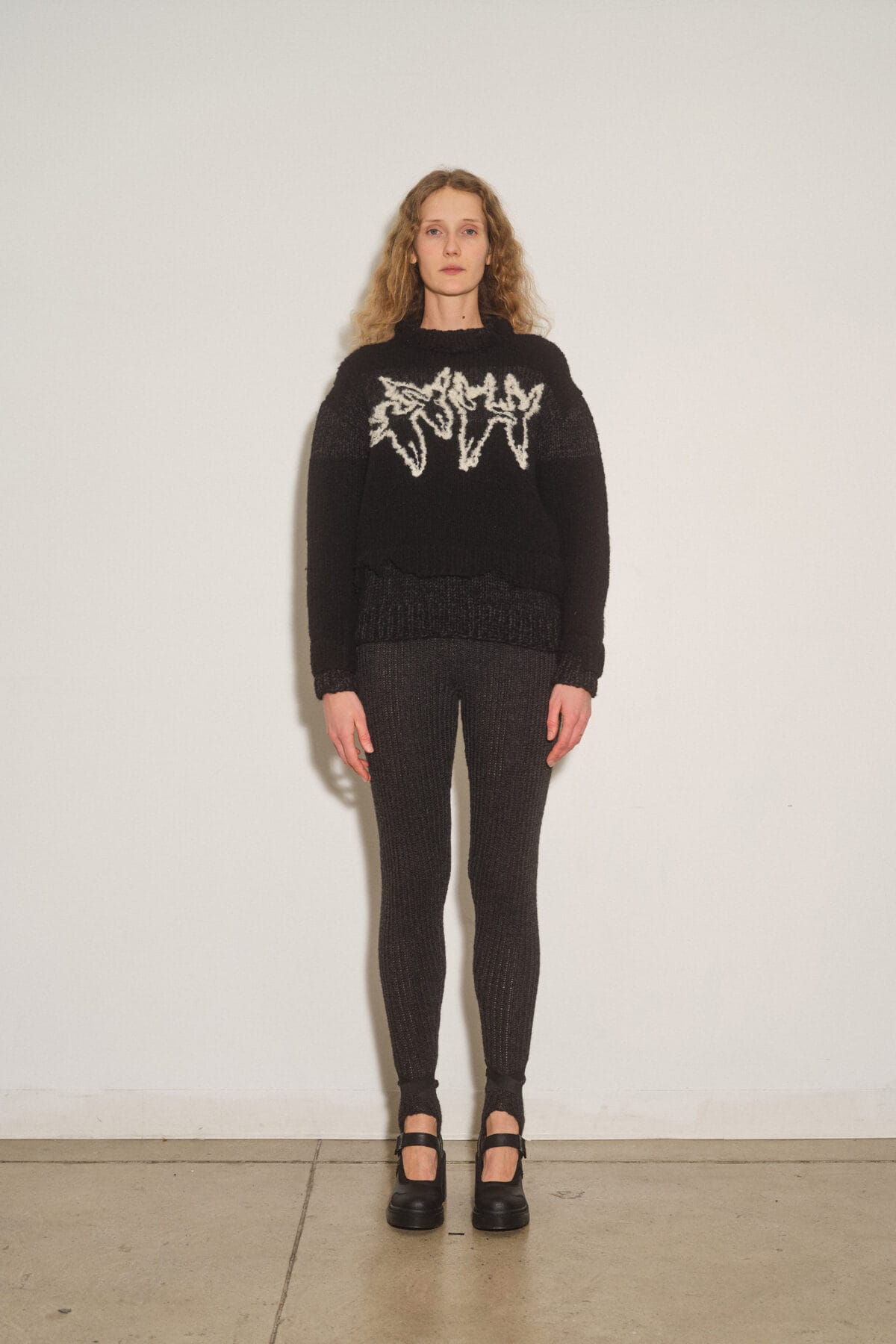 Embroidered Angels Distressed Double Hand-Knit