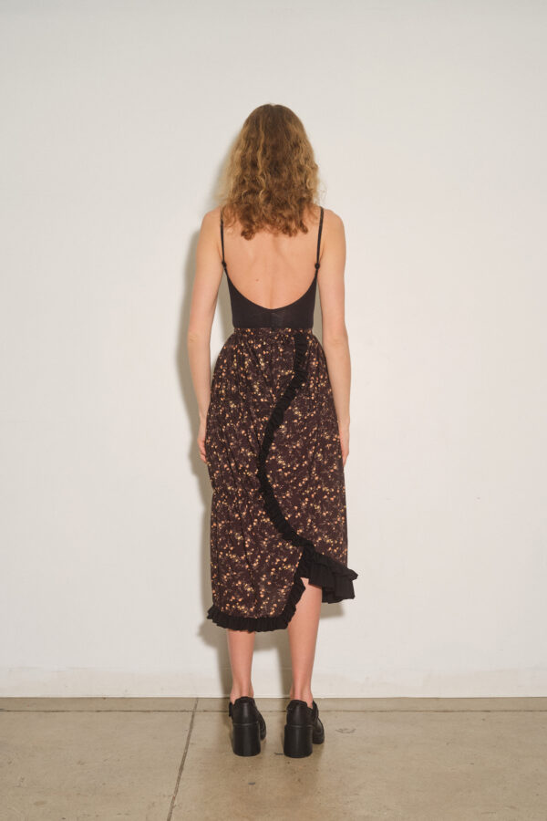 Liberty Print Shifted Drape Skirt - Image 3