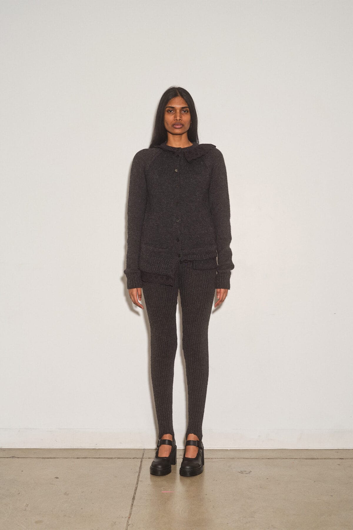 Baby Alpaca Asymmetric Hand-Knit Cardigan