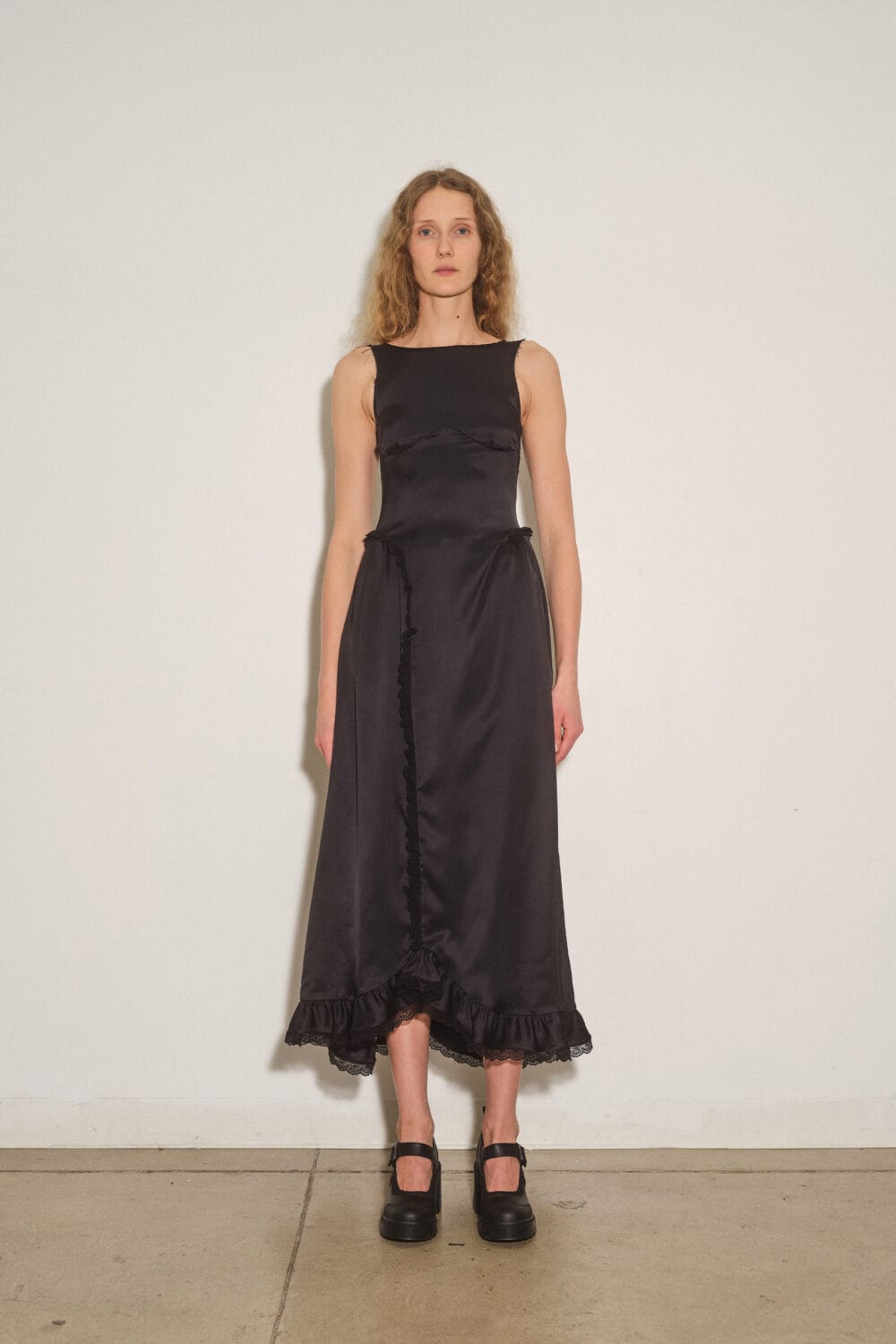 Liquid Ruffle Cinch Dress