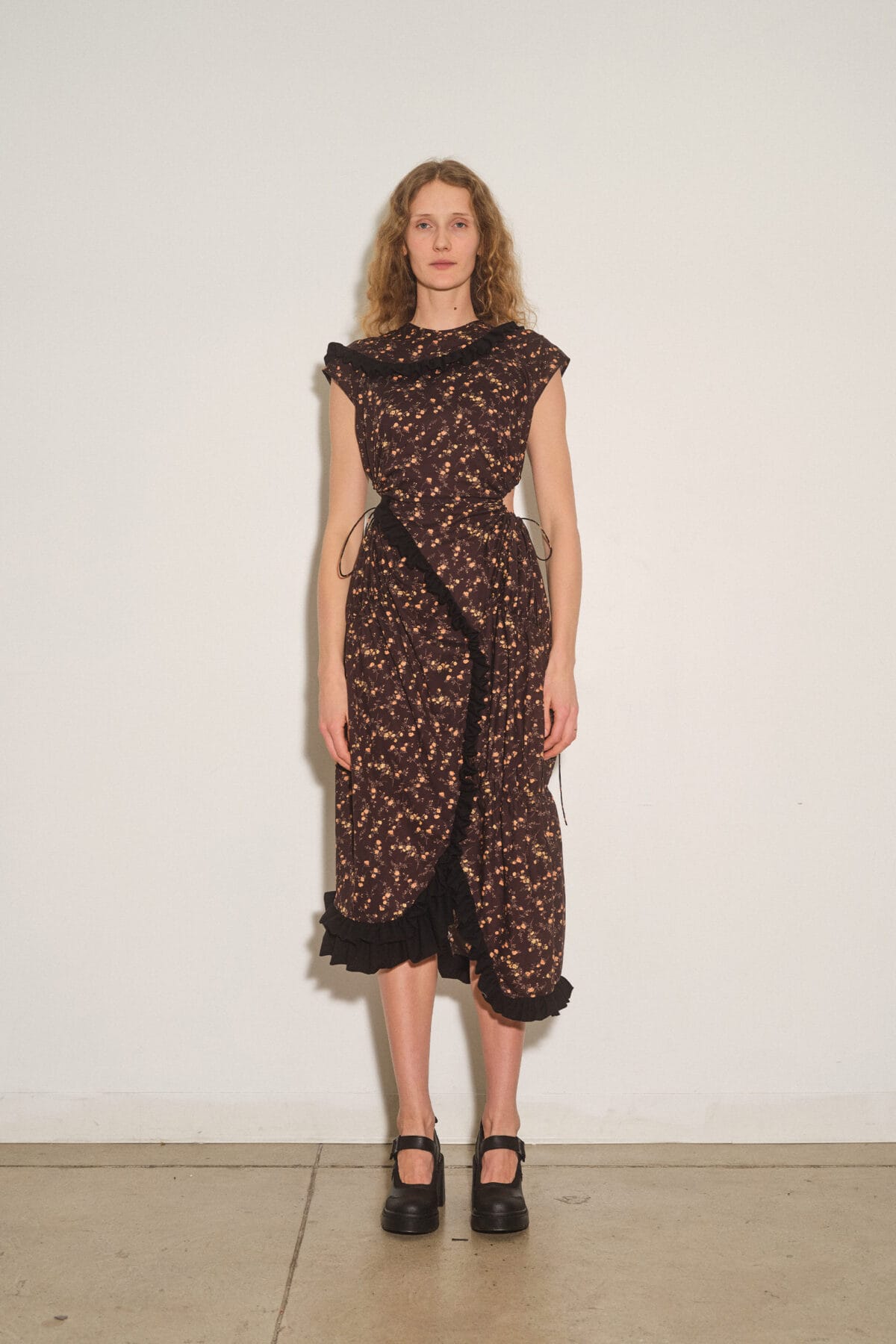 Liberty Print Cut-Out Drape Dress