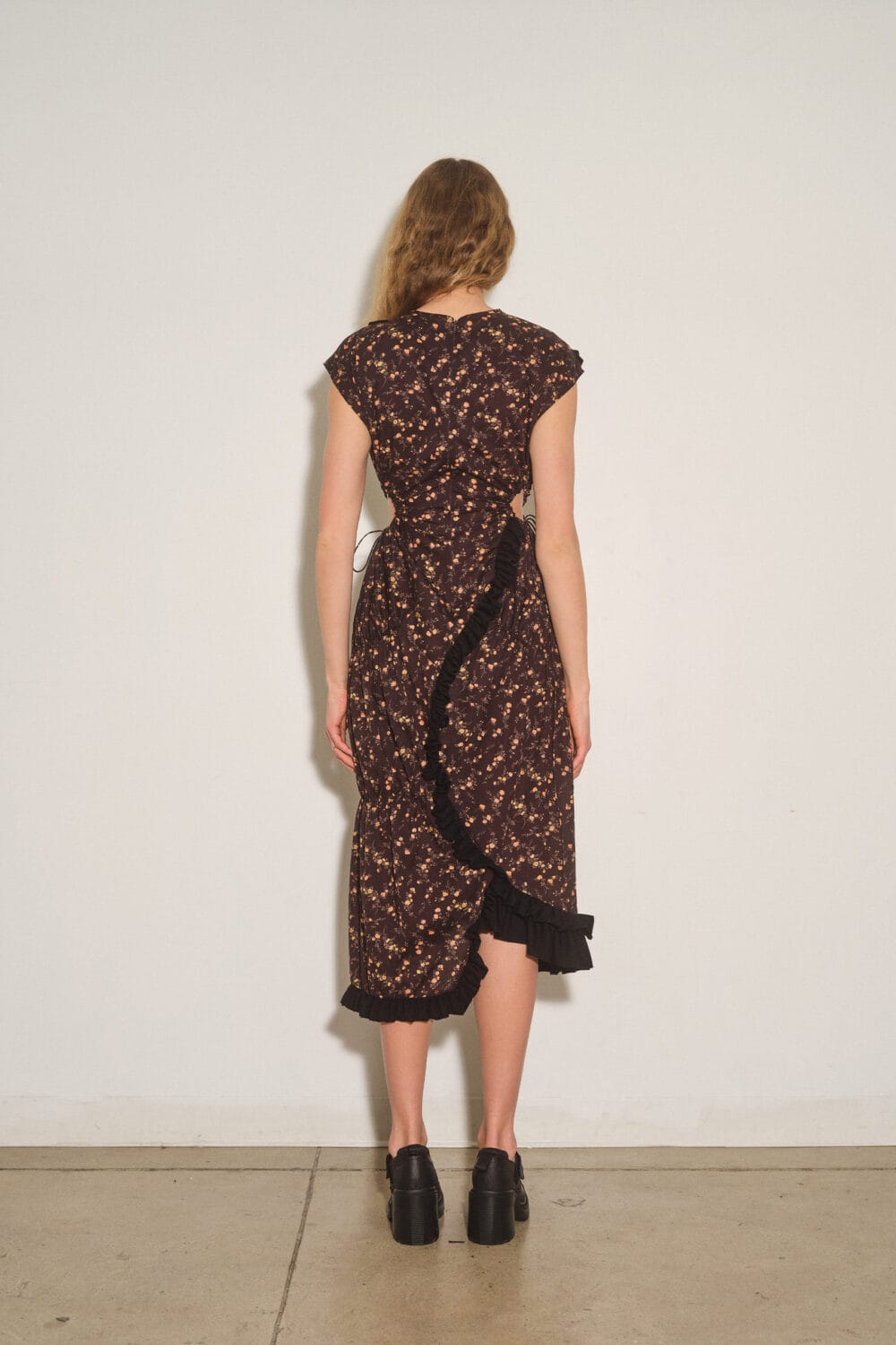 Liberty Print Cut-Out Drape Dress - Image 3