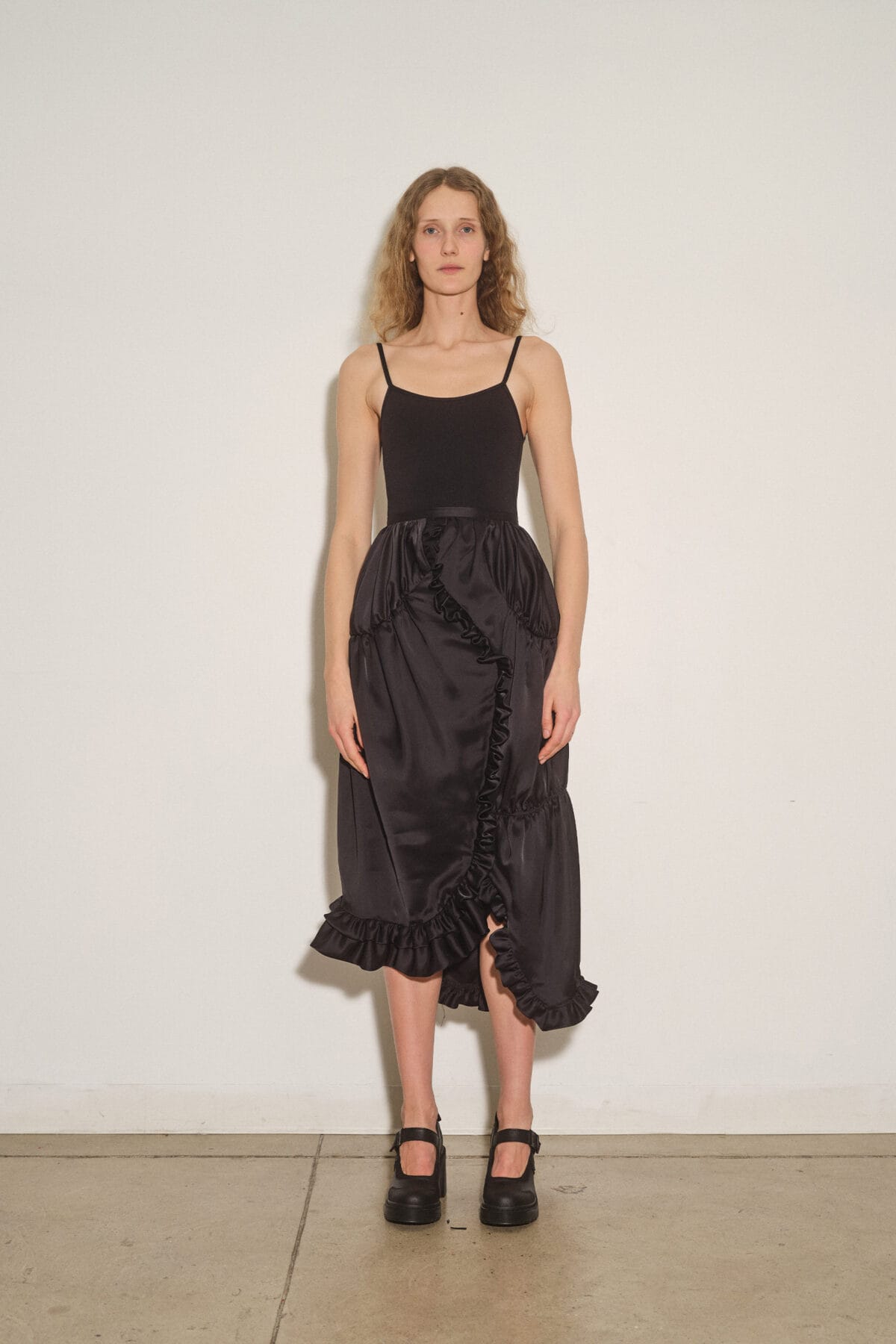 Liquid Shifted Drape Skirt