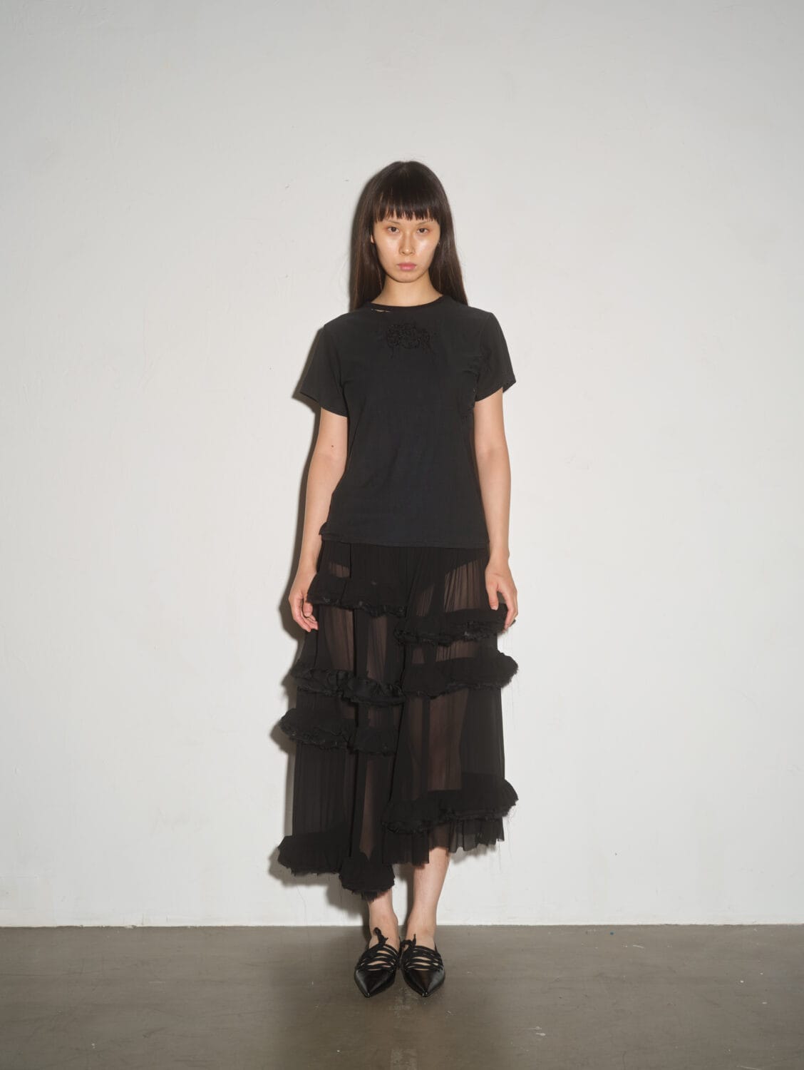 Meruert Tolegen Jersey Marrow Stitch Embroidered Tee