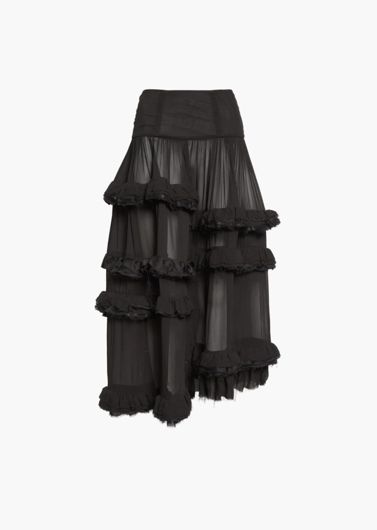 Chiffon Shifted Ruffle Skirt