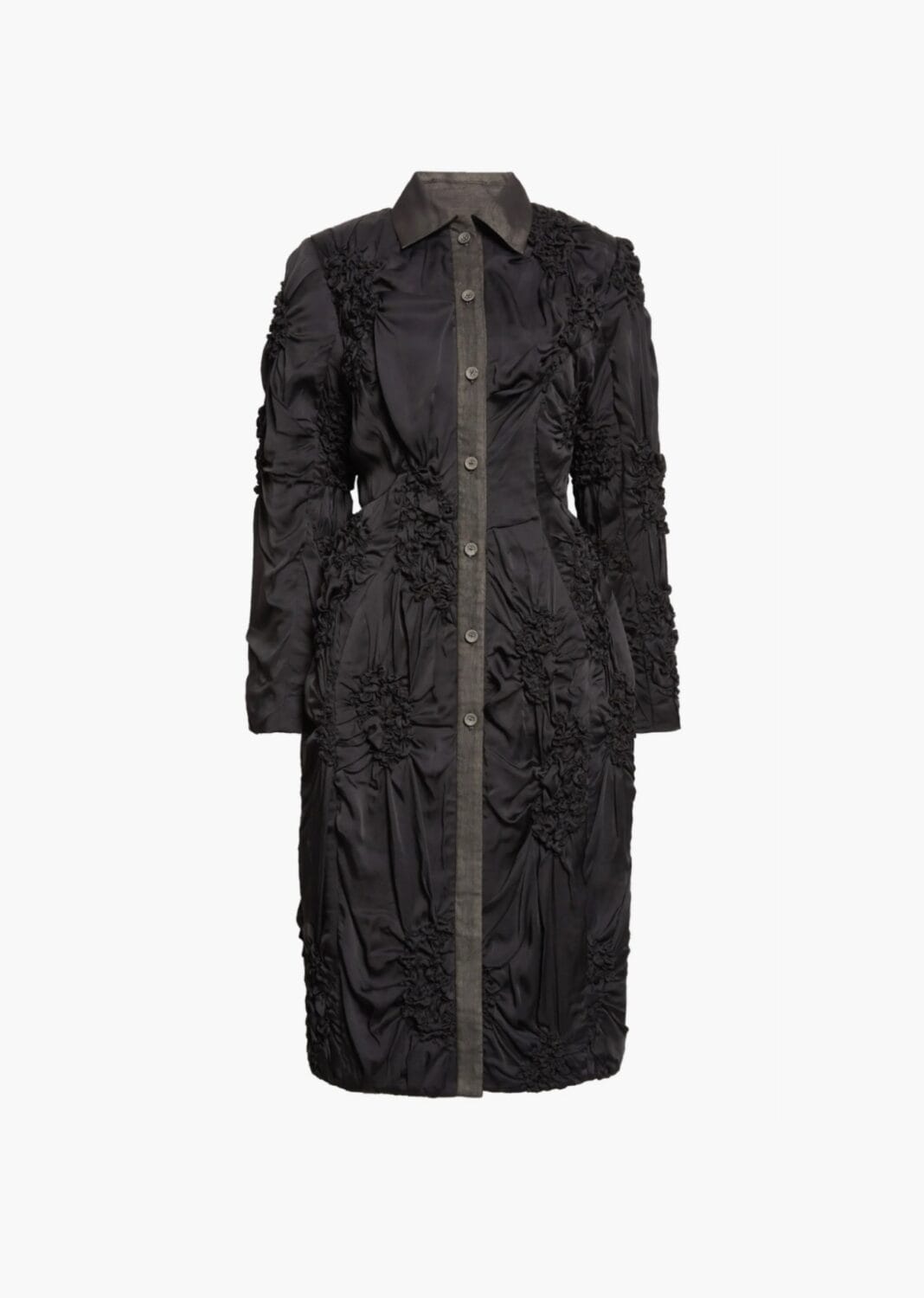 Smock Tailored Cocoon Coat (Black)